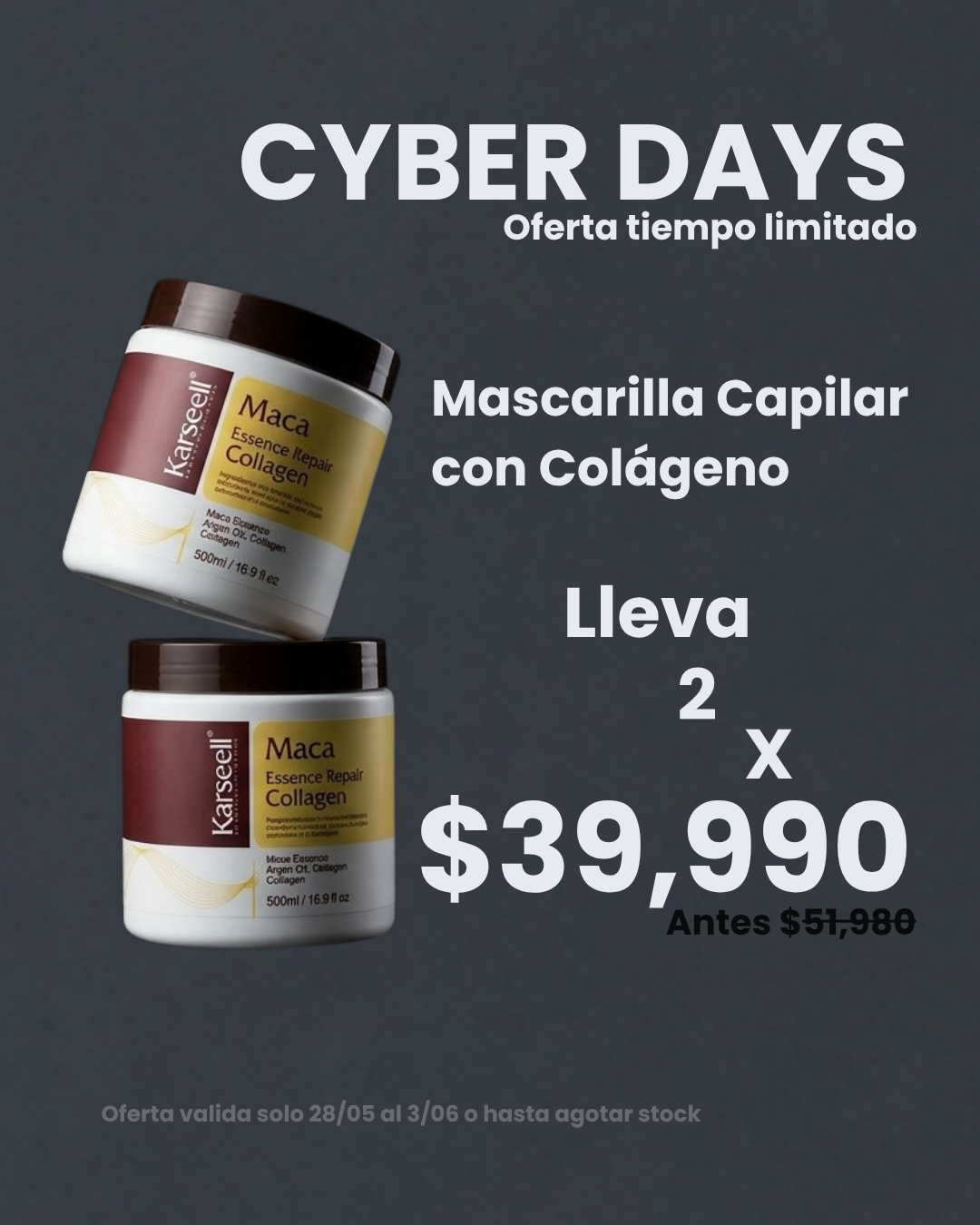 Mascarilla Capilar Reparadora con Colágeno 500ml