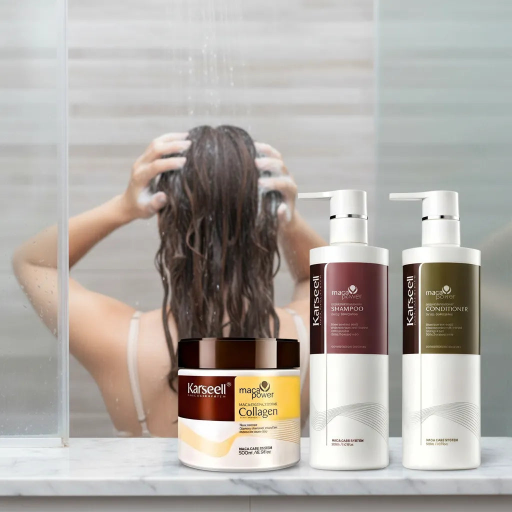 Kit Karseell Trío Reparador Premium — Mascarilla + Acondicionador + Shampoo 500ml