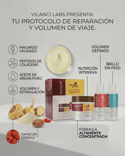 Kit Karseell Rutina Reparadora — Shampoo + Acondicionador + Mascarilla 240ml